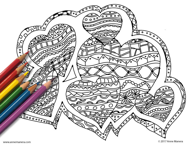 HeartBeats Coloring for Adults Printable Digital Adult Coloring Page ...